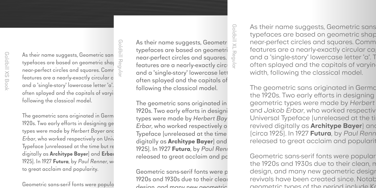 Goldbill XS Thin Italic Font preview